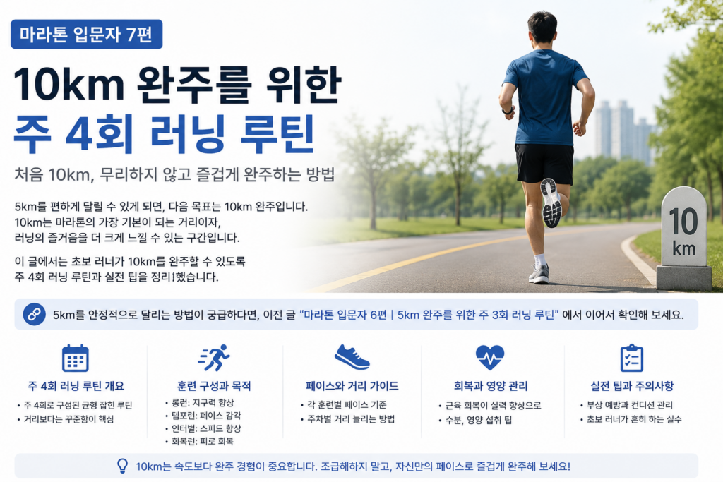 마라톤 입문자 7편|첫 10km 완주를 준비하는 현실적인 방법 10km 완주를 위한 러닝 루틴