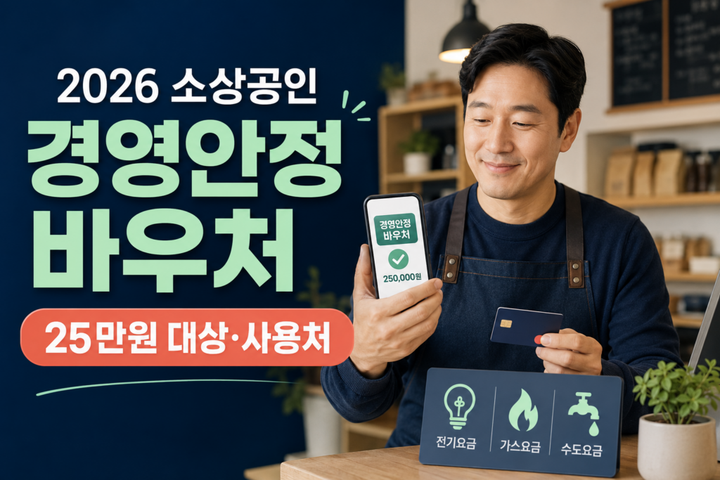 소상공인 경영안정 바우처 25만원의 신청 대상과 사용처를 확인하는 사업자