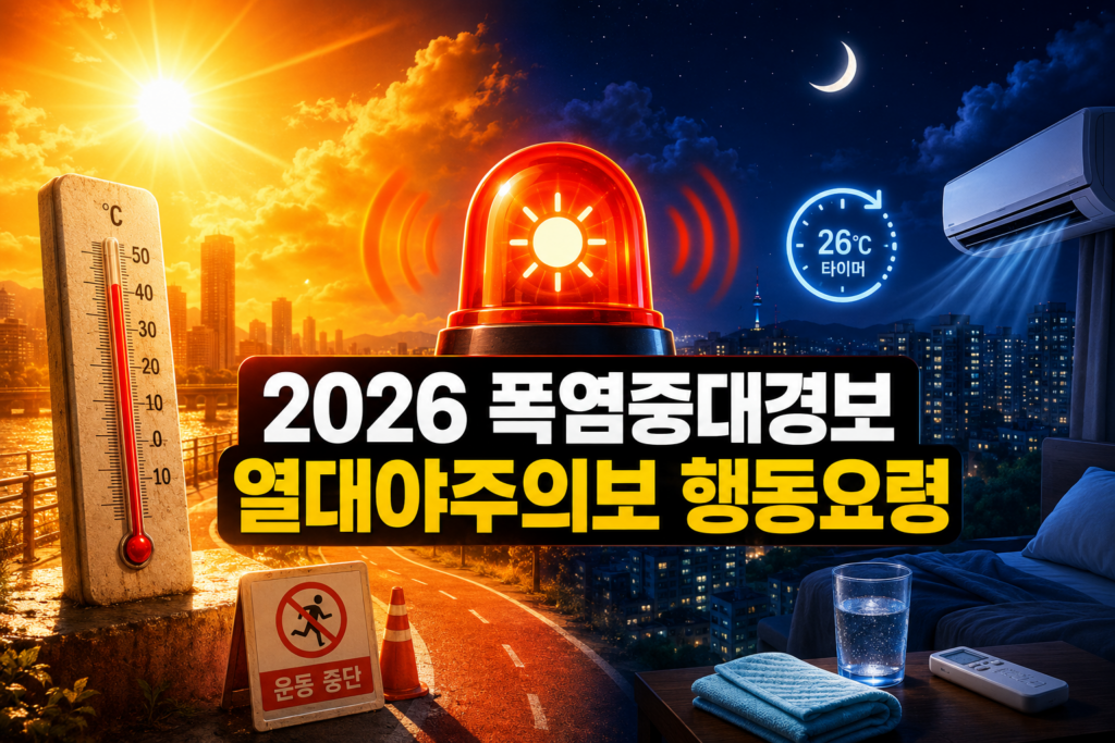 폭염중대경보와 열대야주의보 발표 기준 및 야외활동 중단 행동요령