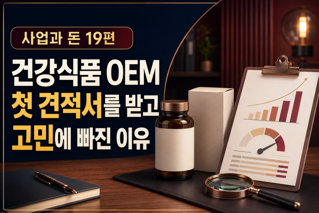 건강식품 OEM 1차 견적서의 주성분 함량과 제조단가를 비교 검토하는 1인 사업자