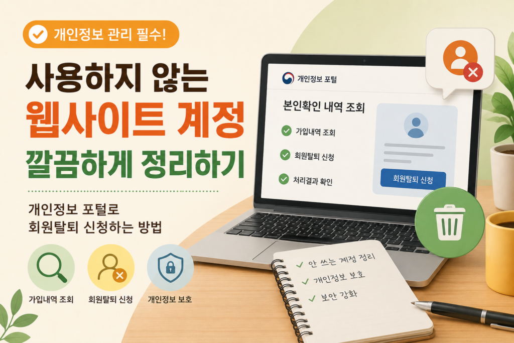 웹사이트 계정 정리 방법