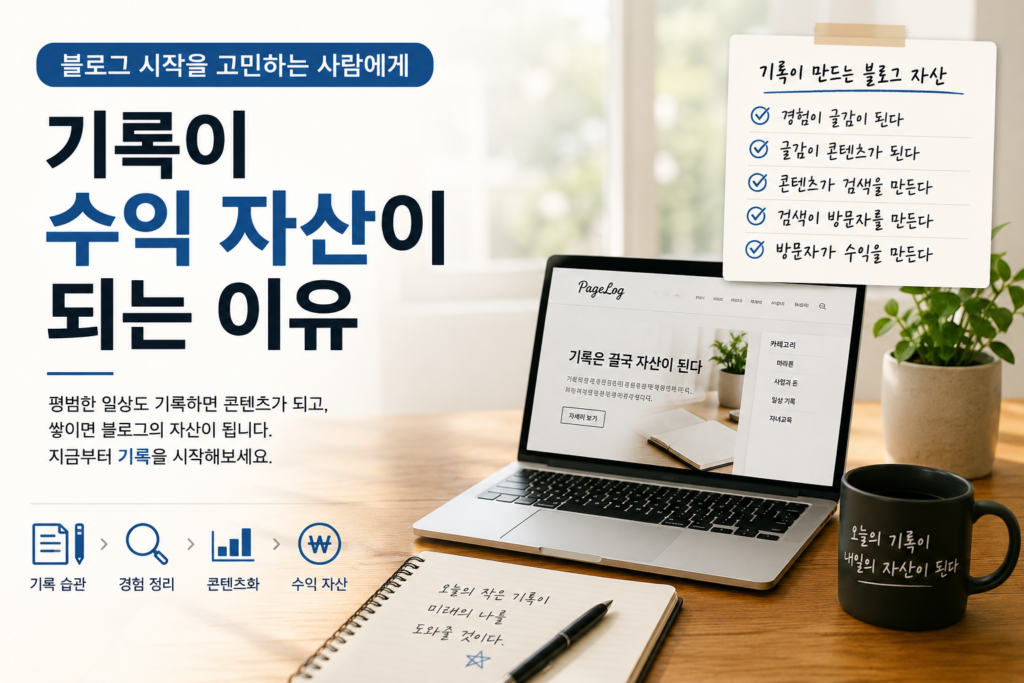 블로그 시작을 고민하는 사람에게, 기록이 수익 자산이 되는 이유 일상기록 1편