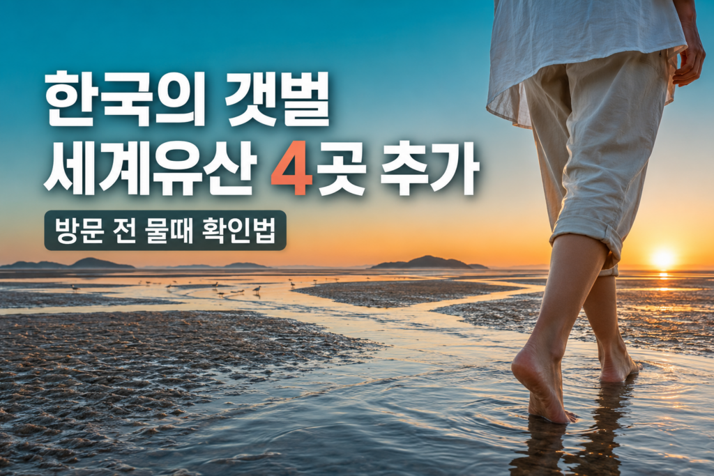 넓게 펼쳐진 한국의 갯벌과 서산·무안·고흥·여수 세계유산 확대 등재 안내